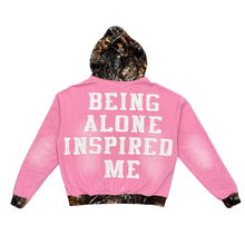 Load image into Gallery viewer, PINK CAMO BEING ALONE INSPIRED ME ZIPUP Lost Souls