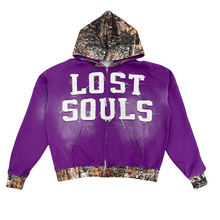Load image into Gallery viewer, PURPLE CAMO BEING ALONE INSPIRED ME JACKET Lost Souls