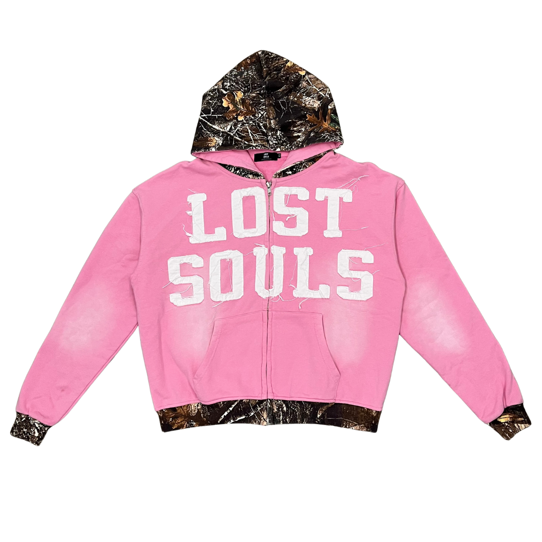 PINK CAMO BEING ALONE INSPIRED ME ZIPUP Lost Souls