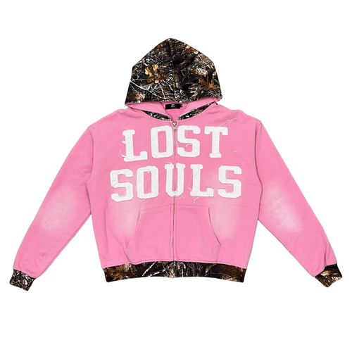 PINK CAMO BEING ALONE INSPIRED ME ZIPUP Lost Souls