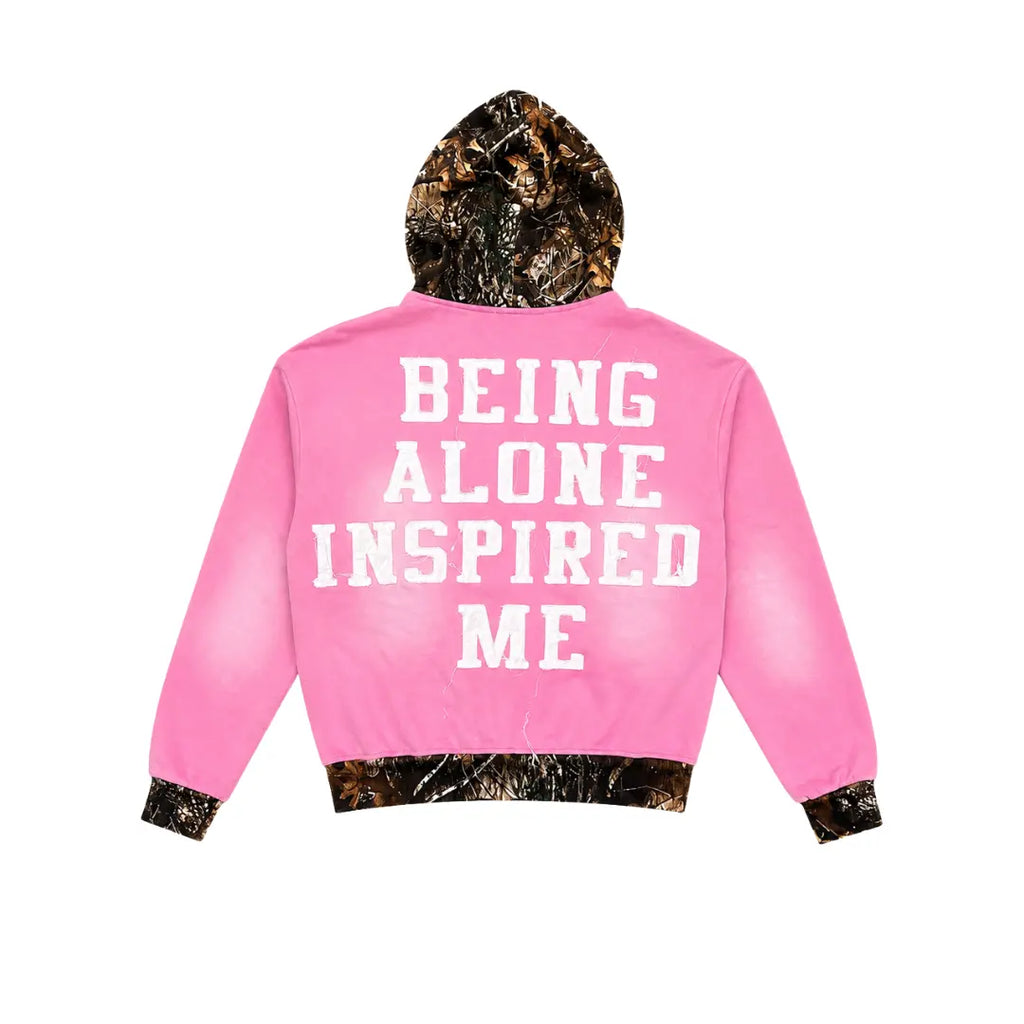Pink Camo Being Alone Inspired Me Zip-Up