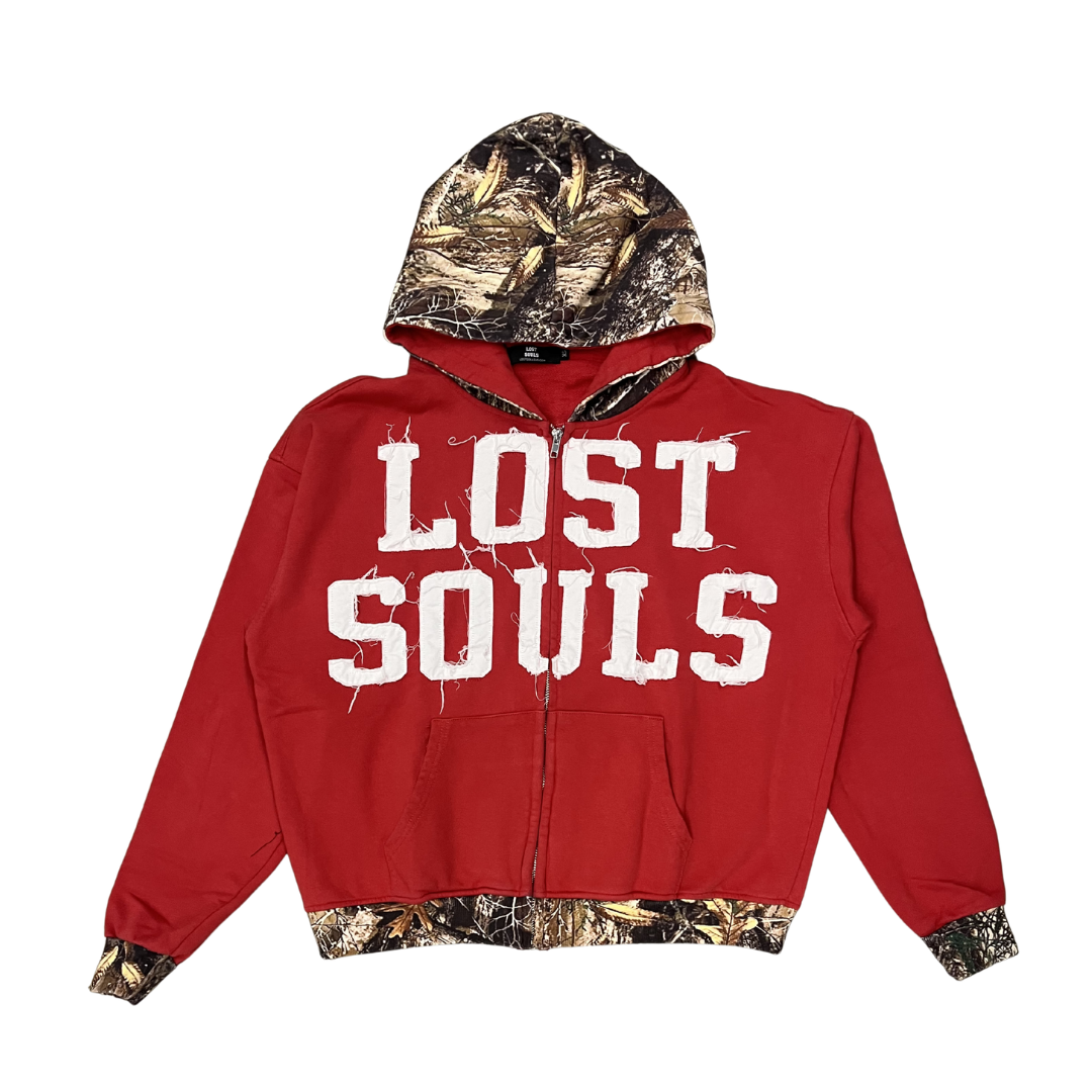 CRIMSON RED CAMO BEING ALONE INSPIRED ME ZIPUP Lost Souls