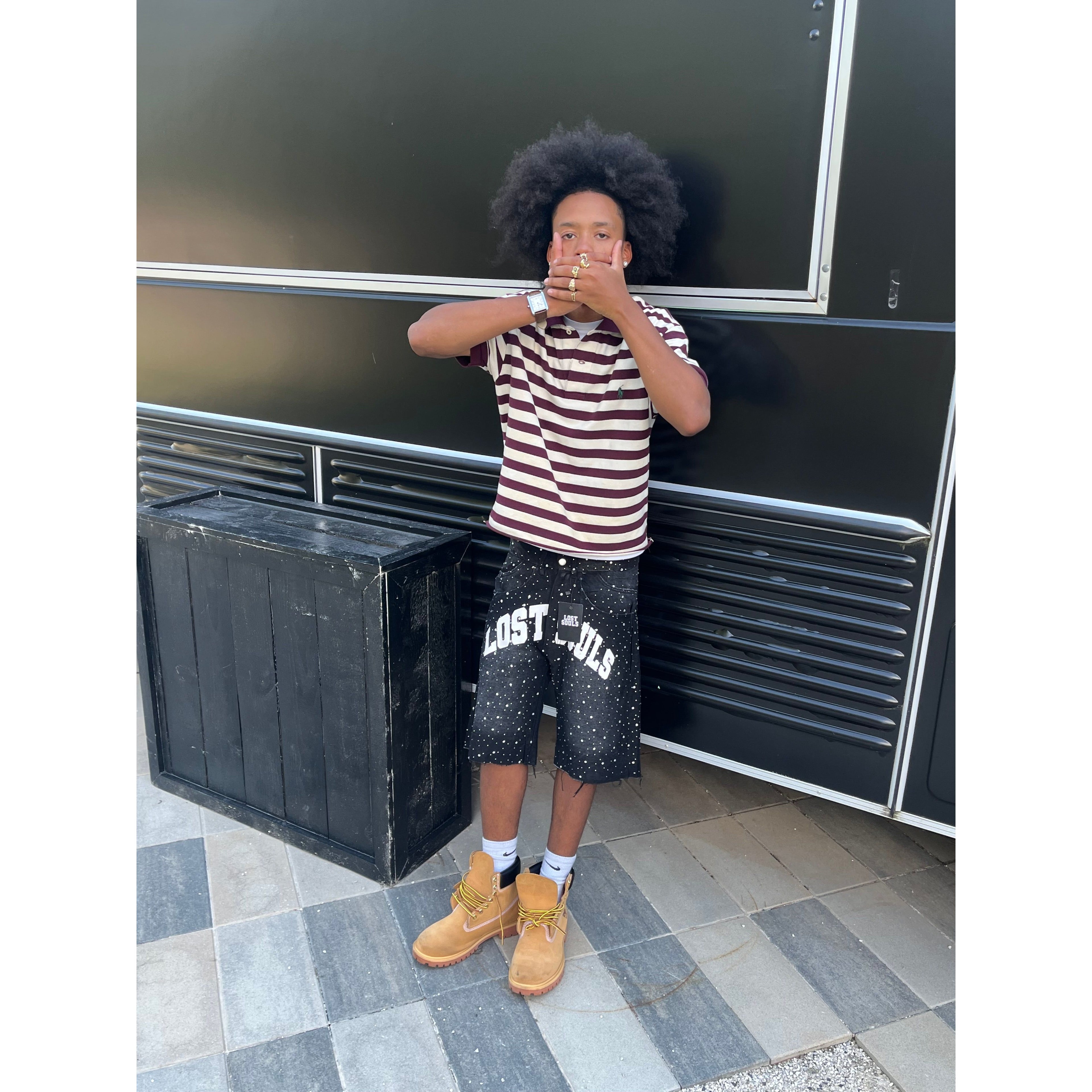 6 POCKET RHINESTONE JORTS LOST SOULS