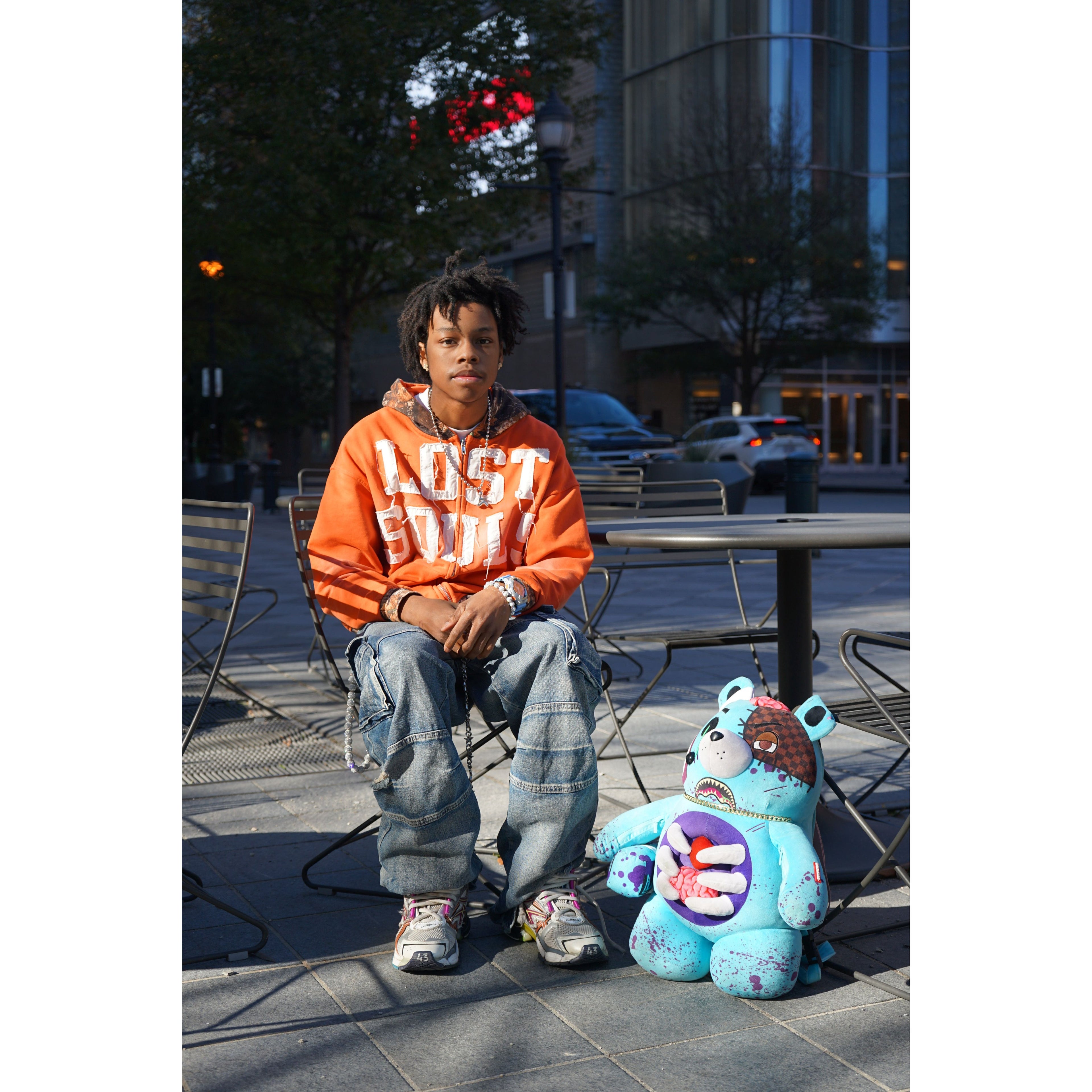 ORANGE WASH CAMO BEING ALONE INSPIRED ME ZIPUP Lost Souls