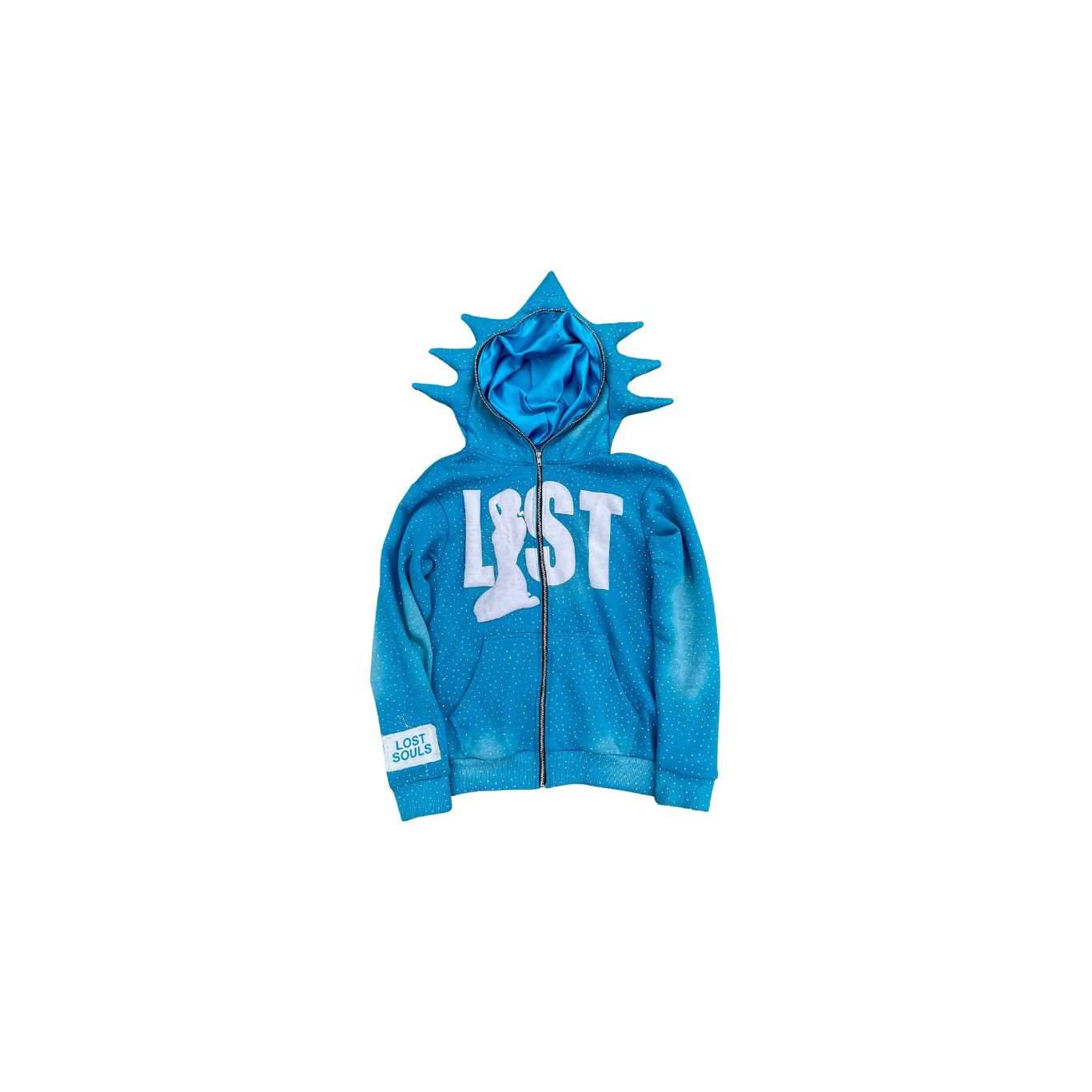 AQUA LOST RHINESTONE FULL ZIP UP - LOST SOULS