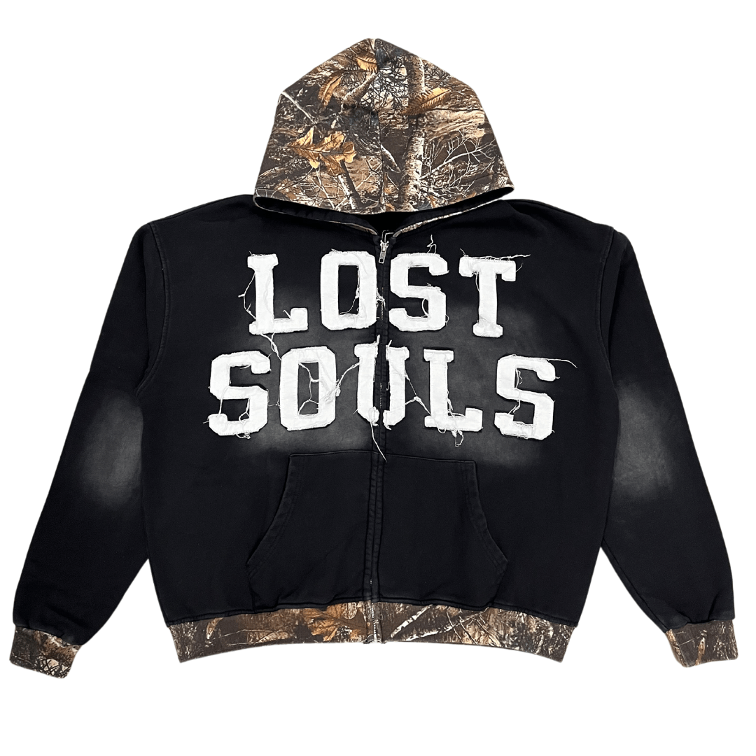 DIRTY WASH CAMO JACKET - LOST SOULS