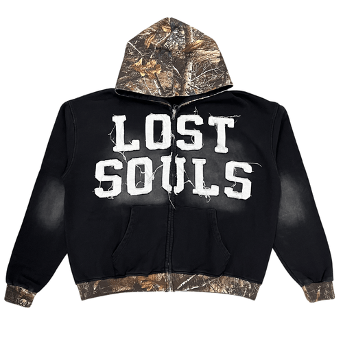 DIRTY WASH CAMO JACKET - LOST SOULS