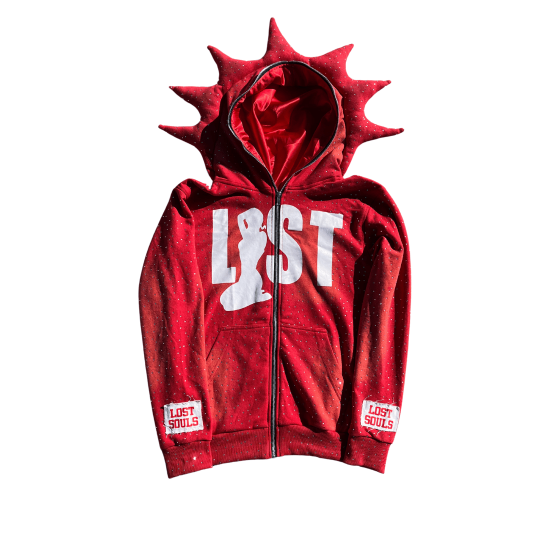 LOVER LOST RHINESTONE FULL ZIP UP - LOST SOULS