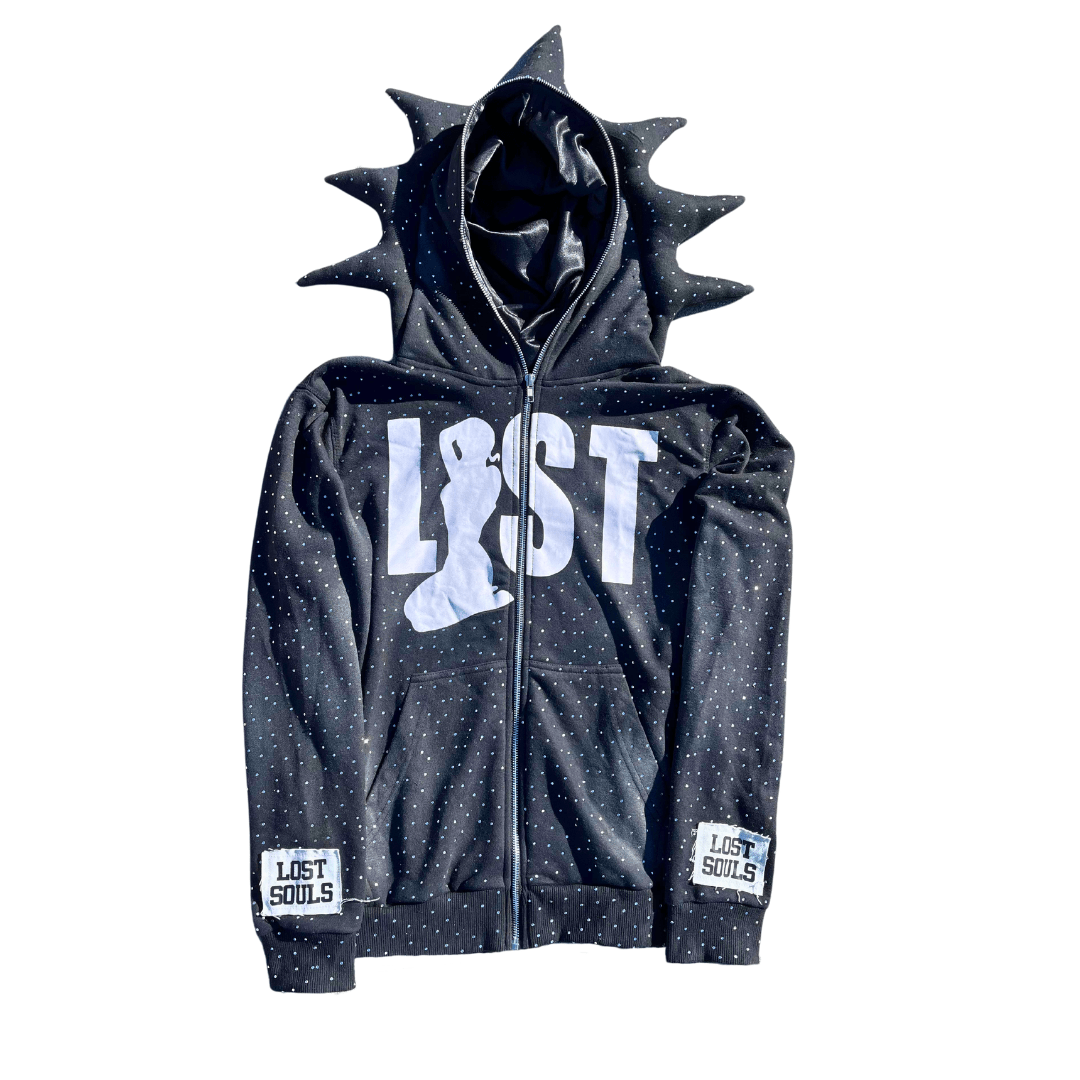 MIDNIGHT LOST RHINESTONE FULL ZIP UP - LOST SOULS